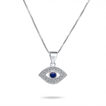petsios Κολιέ μάτι με πέτρες ζιργκόν