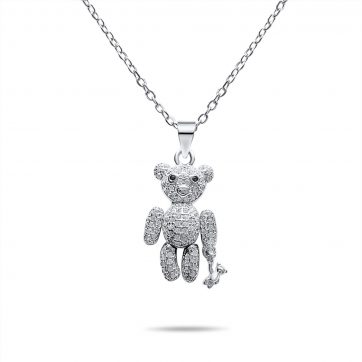 petsios Teddy bear necklace with zircon stones