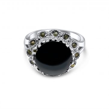 petsios Δαχτυλίδι με πέτρα όνυχα και μαρκασίτες