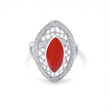 petsios Ring with coral stone