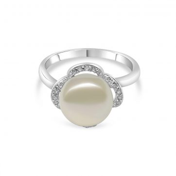 petsios Δαχτυλίδι με μαργαριτάρι και πέτρες ζιργκόν