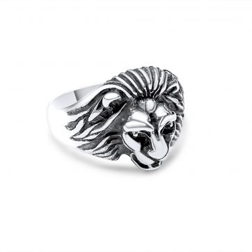 petsios Silver lion head ring