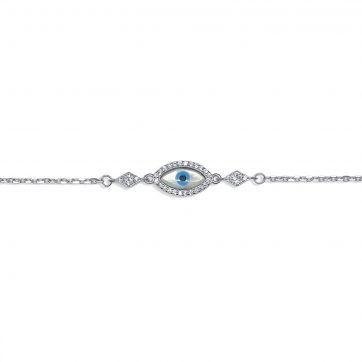 petsios Βραχιόλι μάτι με πέτρες ζιργκόν και φίλντισι