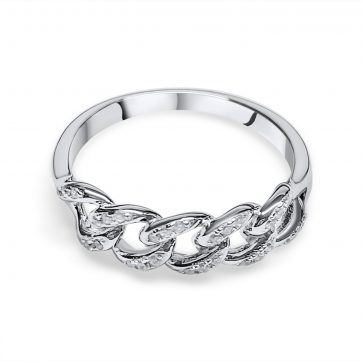 petsios Chain ring with zircon stones