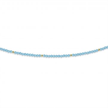 petsios Επίχρυση αλυσίδα ποδιού με χάντρες τιρκουάζ