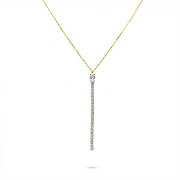 petsios Κολιέ επίχρυσο με πέτρες ζιργκόν