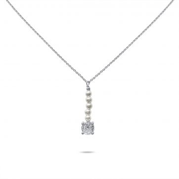 petsios Κολιέ με πέτρα ζιργκόν και μαργαριτάρια