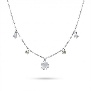 petsios Four leaf clover necklace with zircon stones