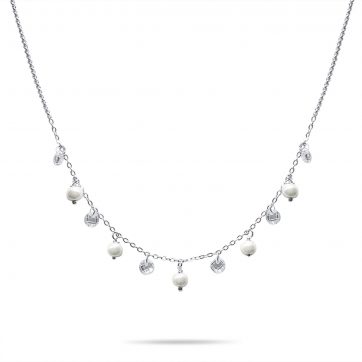 petsios Necklace with zircon stones and pearls