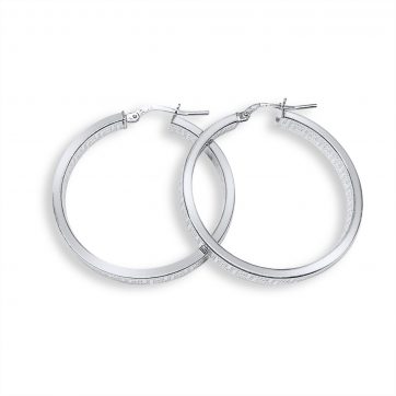 petsios Silver hoops with meander (34mm)