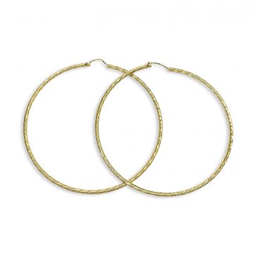 petsios Κρίκοι επίχρυσοι χαρακτοί (76mm)