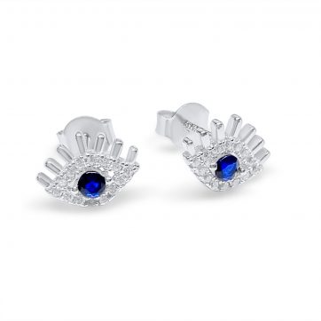 petsios Σκουλαρίκια καρφωτά μάτι με πέτρες ζιργκόν