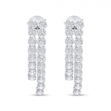 petsios Ασημένια σκουλαρίκια με πέτρες ζιργκόν