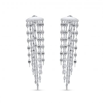 petsios Ασημένια σκουλαρίκια με κρεμαστές αλυσίδες