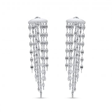 petsios Ασημένια σκουλαρίκια με κρεμαστές αλυσίδες