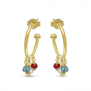 petsios Gold plated earrings with dangle beads