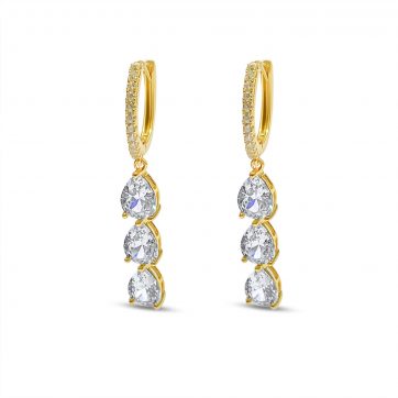 petsios Gold plated earrings with zircon stones