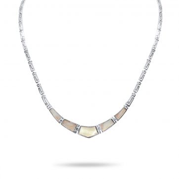 petsios Meander necklace with mother of pearl stones