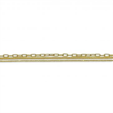 petsios Βραχιόλι επίχρυσο τριπλή αλυσίδα