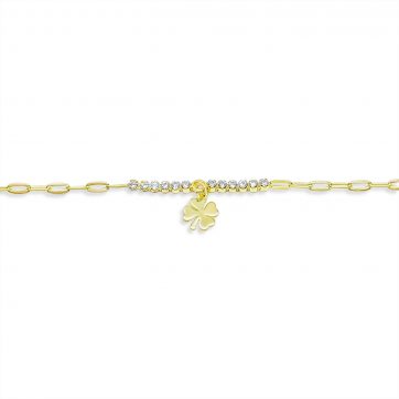 petsios Βραχιόλι επίχρυσο με πέτρες ζιργκόν