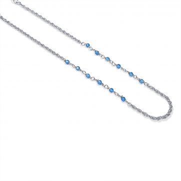 petsios Αλυσίδα ποδιού με γαλάζιες χάντρες