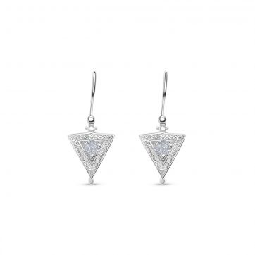 petsios Οξειδωμένα σκουλαρίκια με πέτρες ζιργκόν