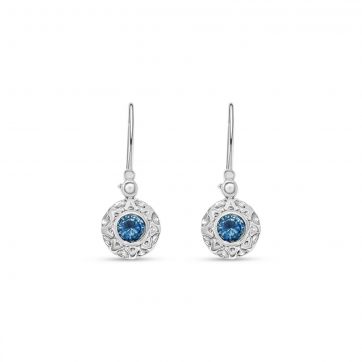 petsios Οξειδωμένα σκουλαρίκια με πέτρες άκουα μαρίν