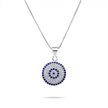 petsios Κολιέ μάτι με πέτρες ζιργκόν