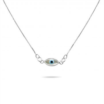 petsios Κολιέ μάτι με φίλντισι