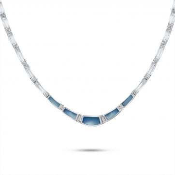 petsios Κολιέ μαίανδρος με πέτρες φίλντισι