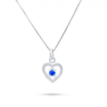 petsios Κολιέ καρδιά με πέτρα όπαλ