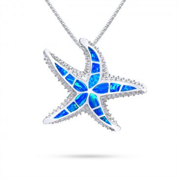 petsios Κολιέ αστερίας με πέτρες όπαλ