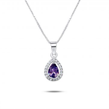 petsios Necklace with amethyst and zircon stones 