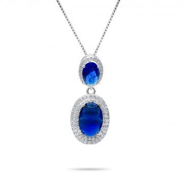 petsios Necklace with sapphire and zircon stones