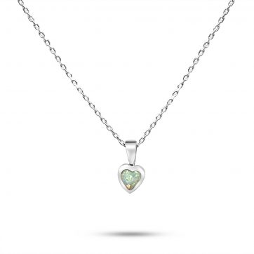 petsios Κολιέ καρδιά με λευκό όπαλ