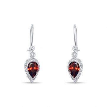 petsios Οξειδωμένα σκουλαρίκια με πέτρες γρανάδα