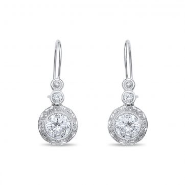 petsios Οξειδωμένα σκουλαρίκια με πέτρες ζιργκόν