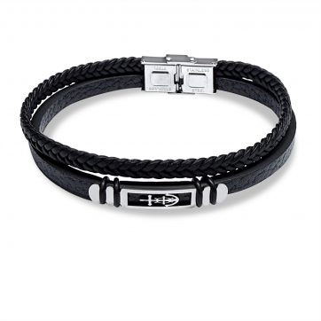 petsios Χειροπέδα από δέρμα και ατσάλι