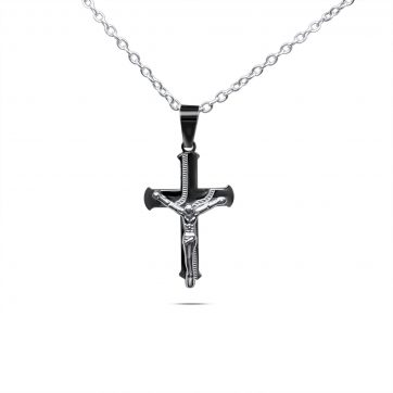 petsios Steel crucifix necklace