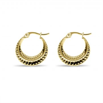 petsios Σκουλαρίκια κρίκοι επίχρυσο ατσάλι