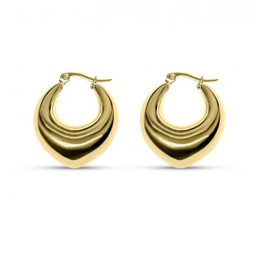 petsios Σκουλαρίκια κρίκοι επίχρυσο ατσάλι