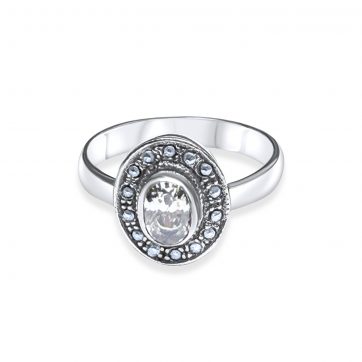 petsios Δαχτυλίδι με πέτρα ζιργκόν και μαρκασίτες