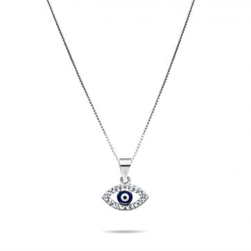 petsios Κολιέ μάτι με πέτρες ζιργκόν