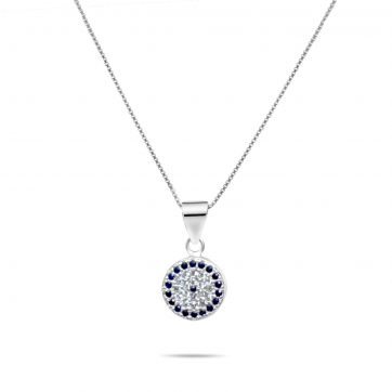 petsios Κολιέ μάτι με πέτρες ζιργκόν 