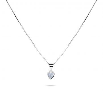 petsios Κολιέ καρδιά με ζιργκόν πέτρα