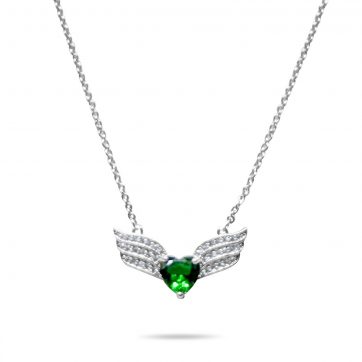 petsios Κολιέ φτερά αγγέλου με καρδιά