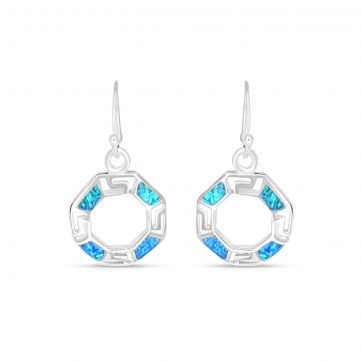 petsios Σκουλαρίκια κρεμαστά με πέτρες όπαλ και μαίανδρο