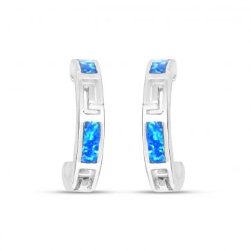 petsios Σκουλαρίκια κρεμαστά με πέτρες όπαλ και μαίανδρο