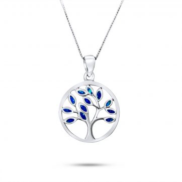 petsios Κολιέ δέντρο της ζωής με πέτρες όπαλ