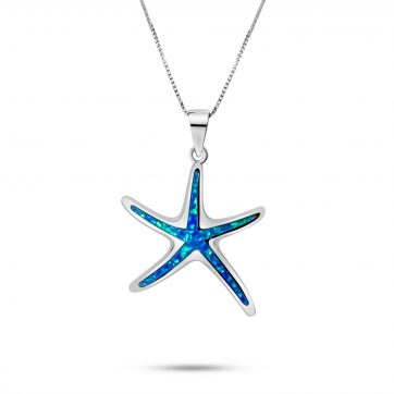 petsios Κολιέ αστερίας με πέτρες όπαλ